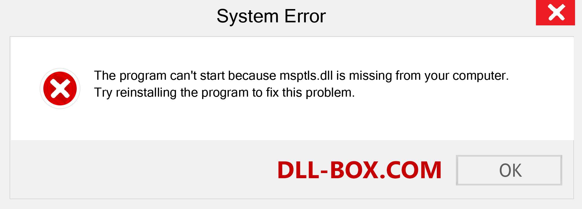  msptls.dll file is missing?. Download for Windows 7, 8, 10 - Fix  msptls dll Missing Error on Windows, photos, images